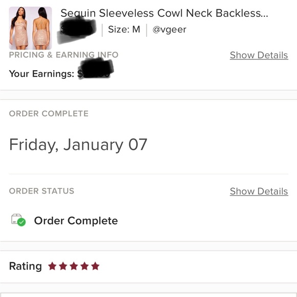 Pink Sequins Sleeveless Cowl Neck Open Back Backless Bodycon Mini Dress - Picture 3 of 16